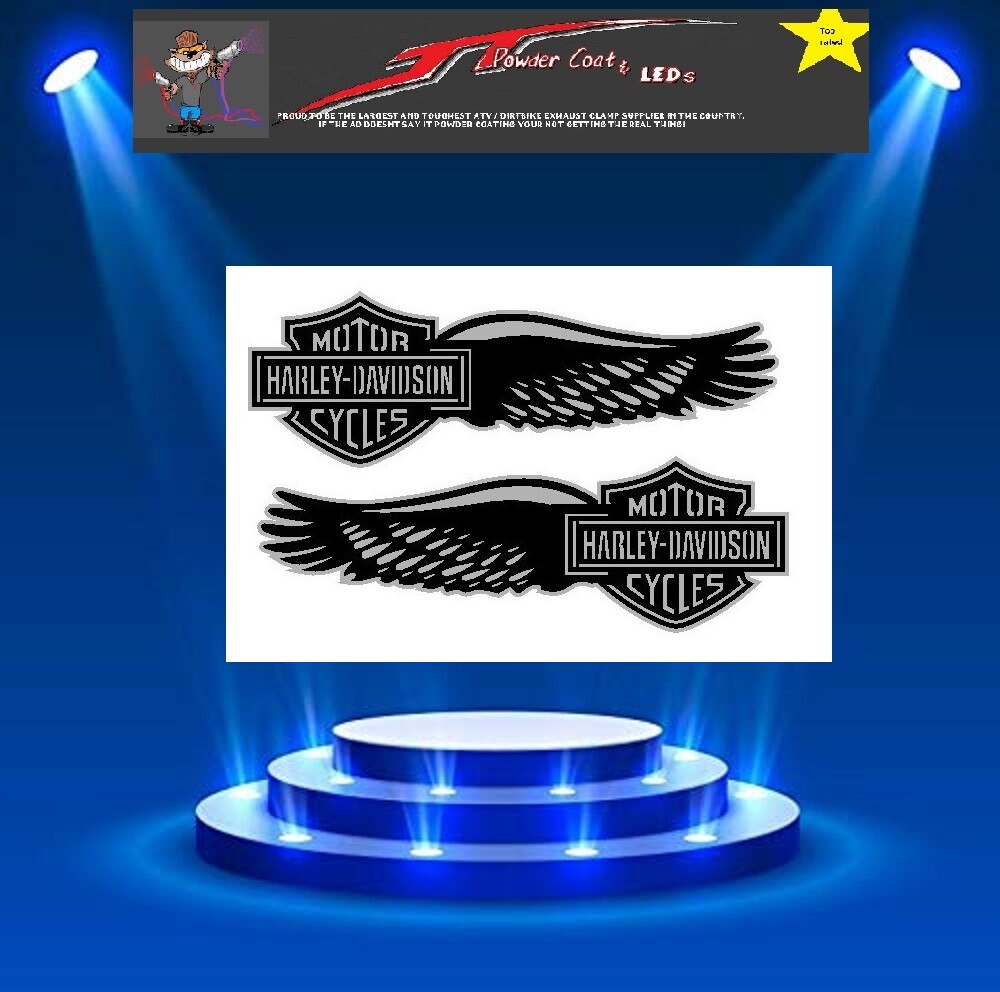 2pc Harley Tank Logo Stencil Template Airbrush Paint R-L  # 444
