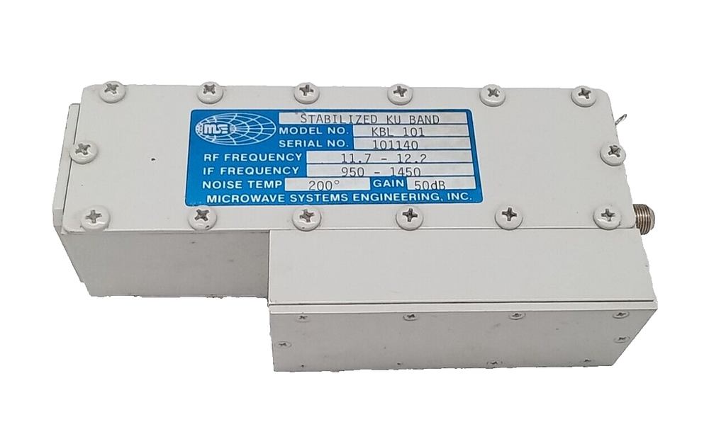 MICROWAVE SYSTEMS ENGINEERING STABILIZED KU BAND MODEL KBL 101