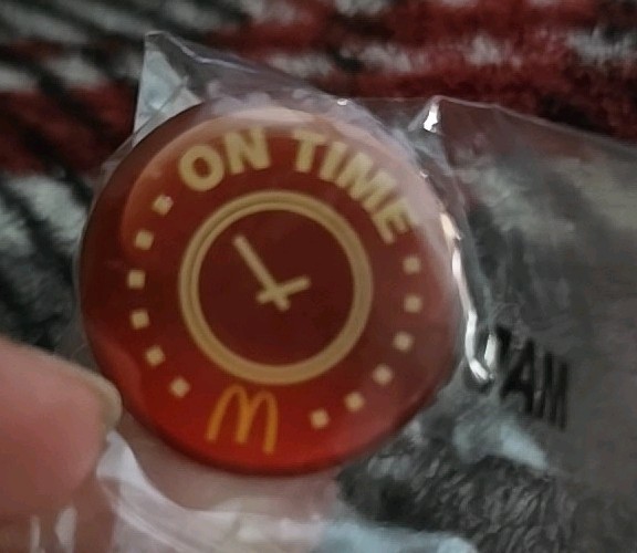 McDonald's Lapel Pin  2013 On Time Unopened