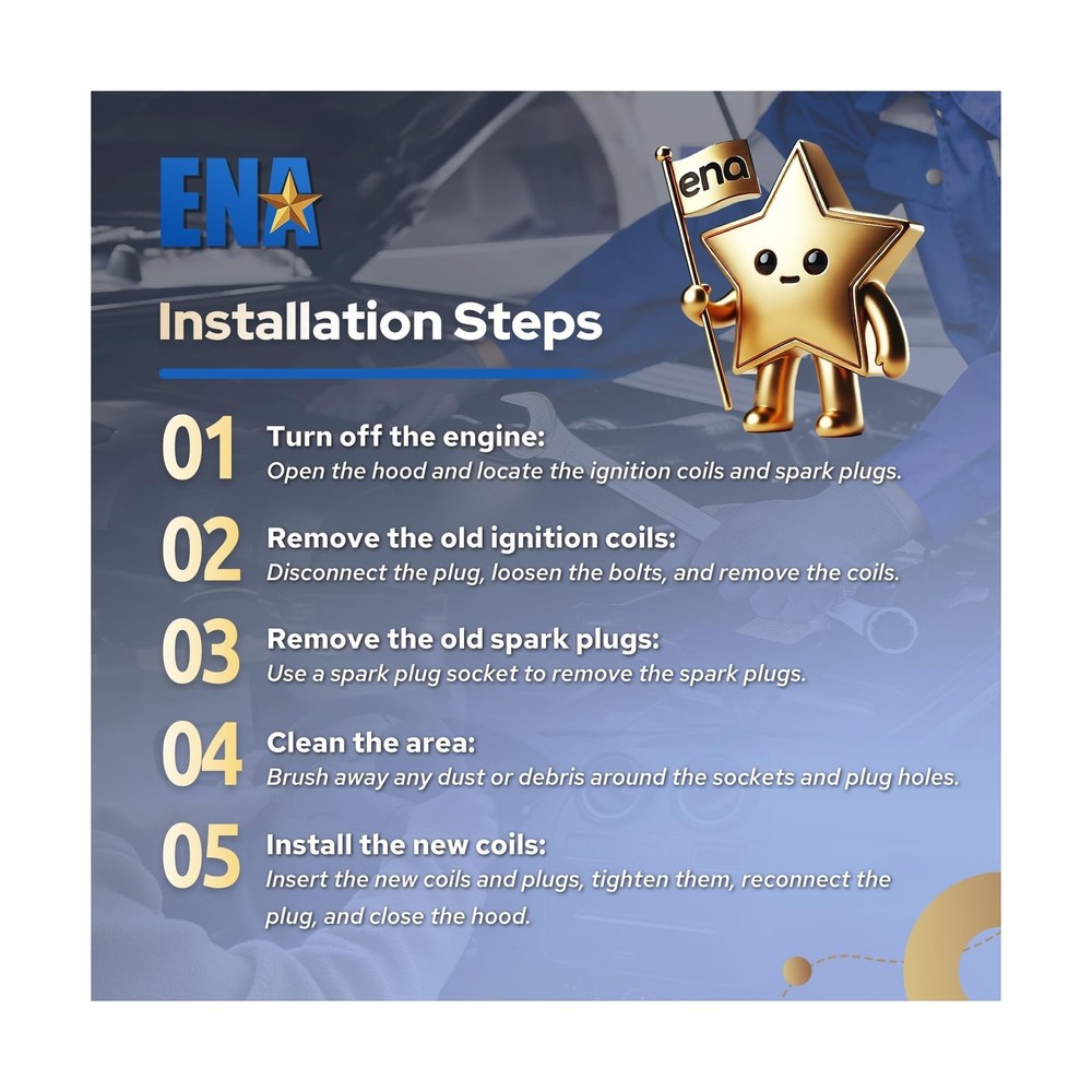 ENA 8 Ignition Coil Pack 16 Iridium Spark Plug Compatible with Chry... Fast Ship
