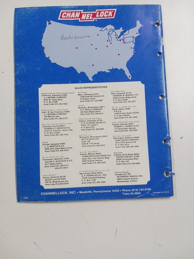 Vintage Tool Catalogs, Information Sheets, used
