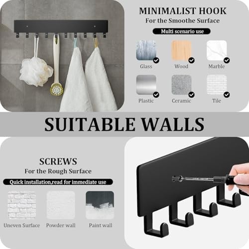 Wall Mount Key Holder with 6 Hooks