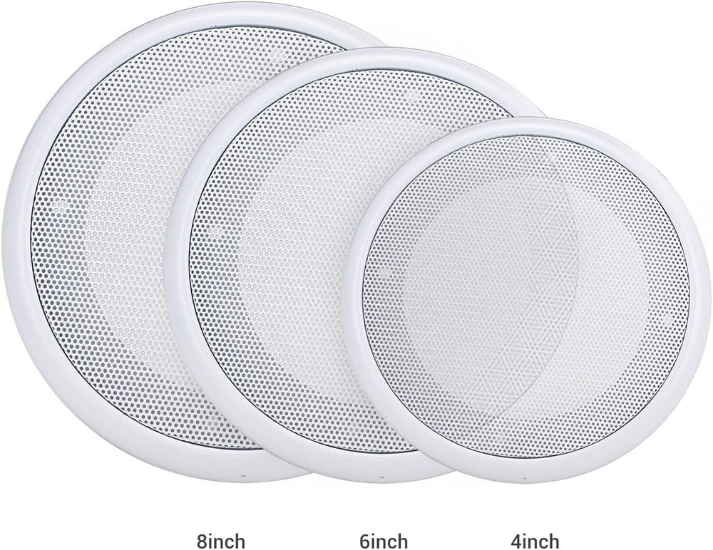 2-Pack 5 Inch White Decorative Speaker Grille Covers - Easy Install & Protect