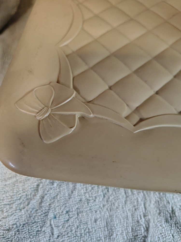 Superlon Vintage Plastic Vanity Sewing Box Light Beige