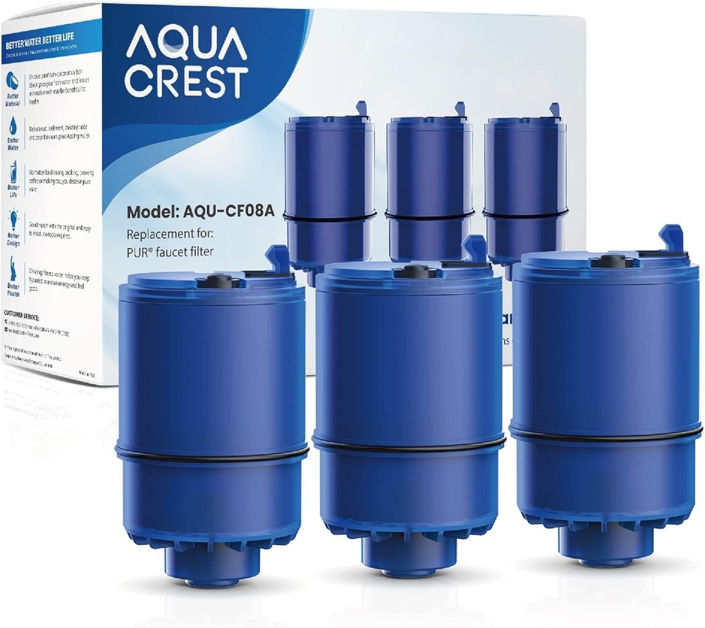 AQUA CREST Water Filter Replacement for RF-9999® Faucet, NSF Certified, 3 Pack