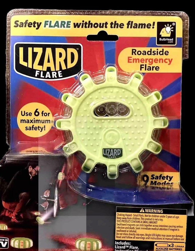 SALE! New LIZARD FLARE Bulbhead LED ROAD HAZARD AUTO SAFETY FLARE