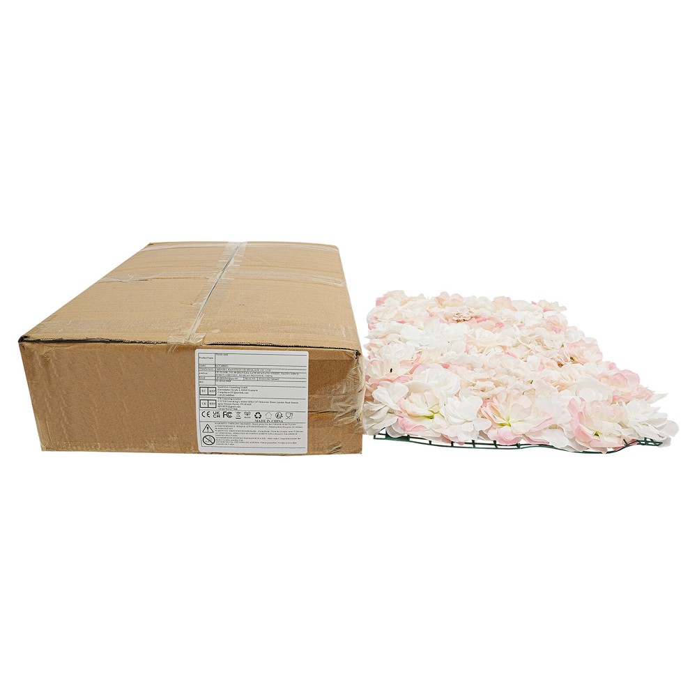 Artificial Flower Wall Backdrop 6 Panel Set Wedding Decor Champagne White Roses