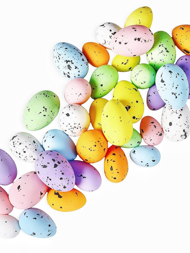 35PCS Foam Easter Eggs Decoration Assorted Pastel Speckled Bowl for DIY Spring