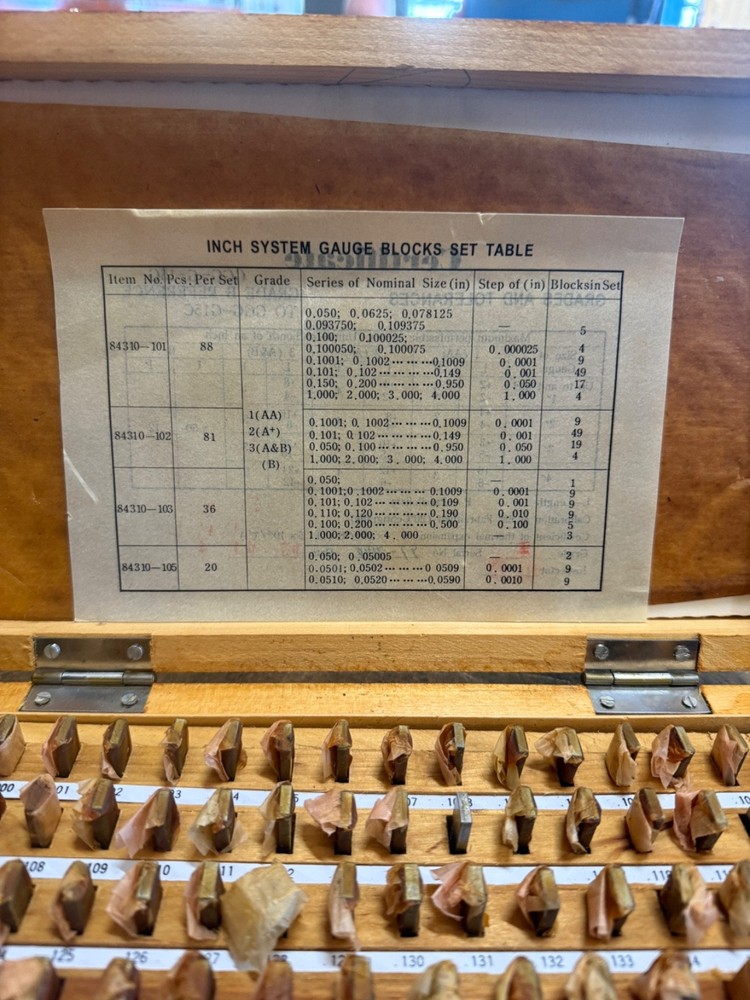 Precision Rectangular Gage Block Class B PGB-10500-K (Missing 3" Block)