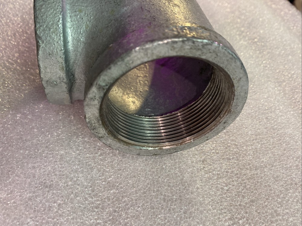 2"x2"x2" Black Galvanized IronTee T Pipe Fitting Threaded