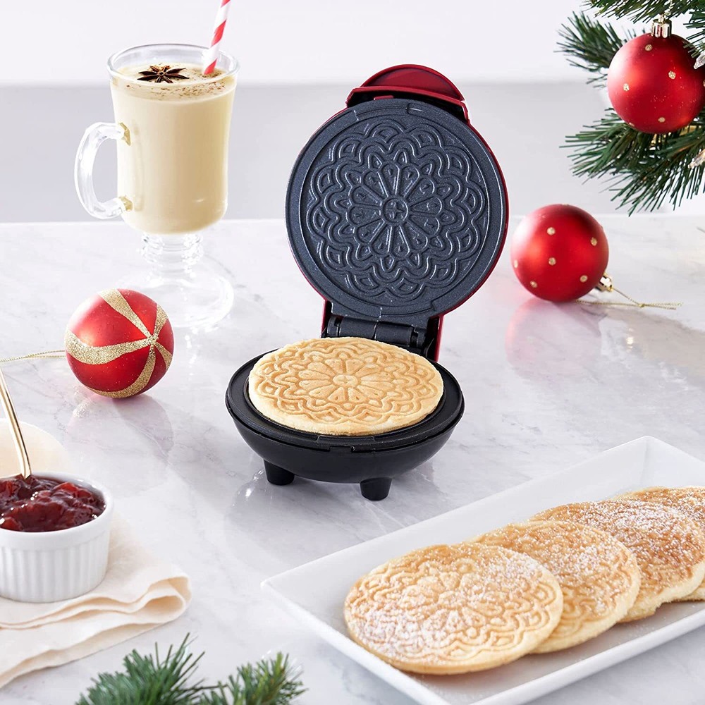 Dash Mini Pizzelle Maker - Metallic Rose Gold - Great Gift and Stocking Stuffer!