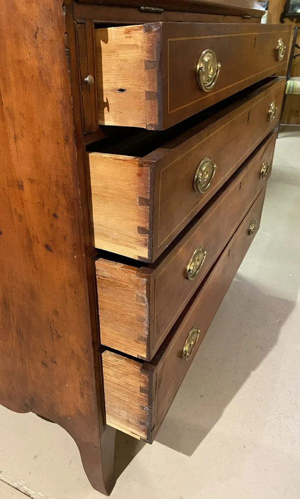 Federal Country Hepplewhite Cherry Standing Fall Front Desk with Compartments