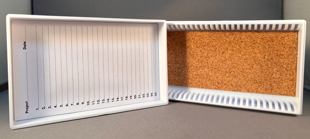 Case of 12: White 25 Place Polypropylene Microscope Slide Boxes - Heathrow Sci.