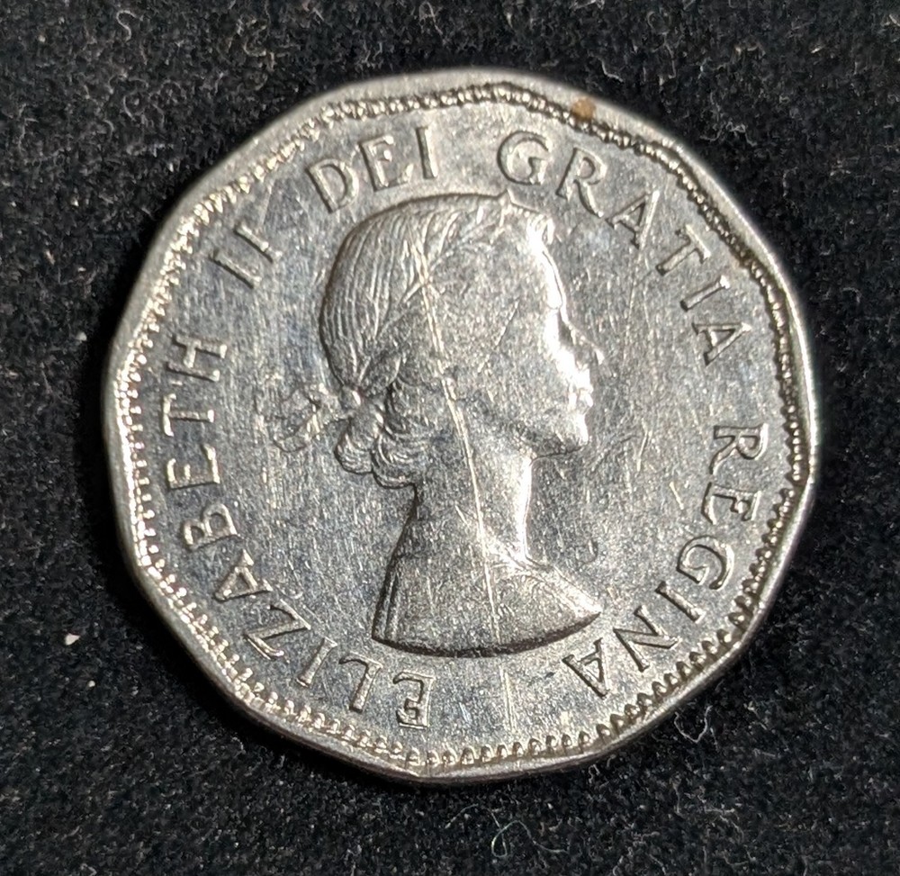 1961 Canada 5 Cents Circulated KM# 50a