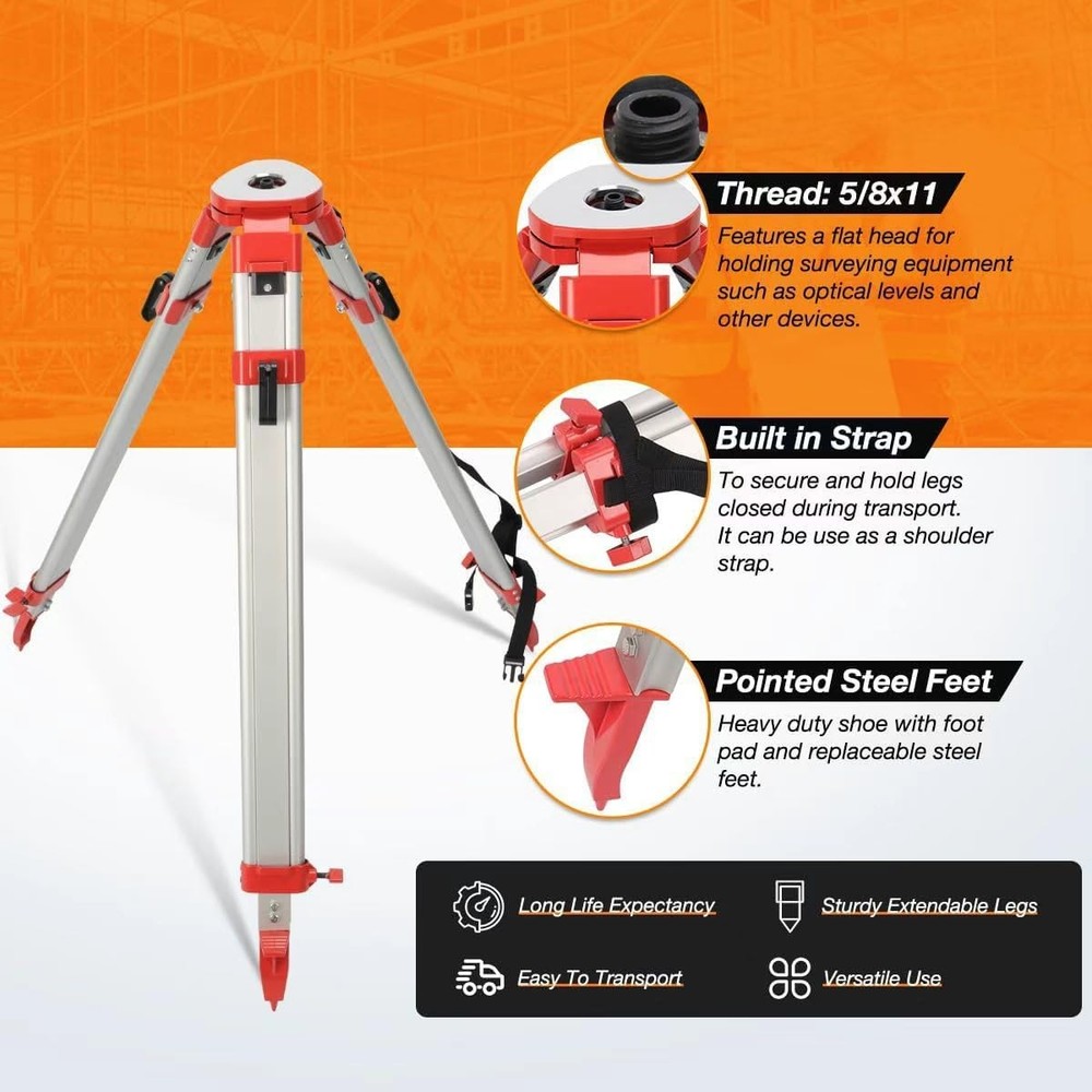 Aluminum Survey Tripod 5/8 Thread