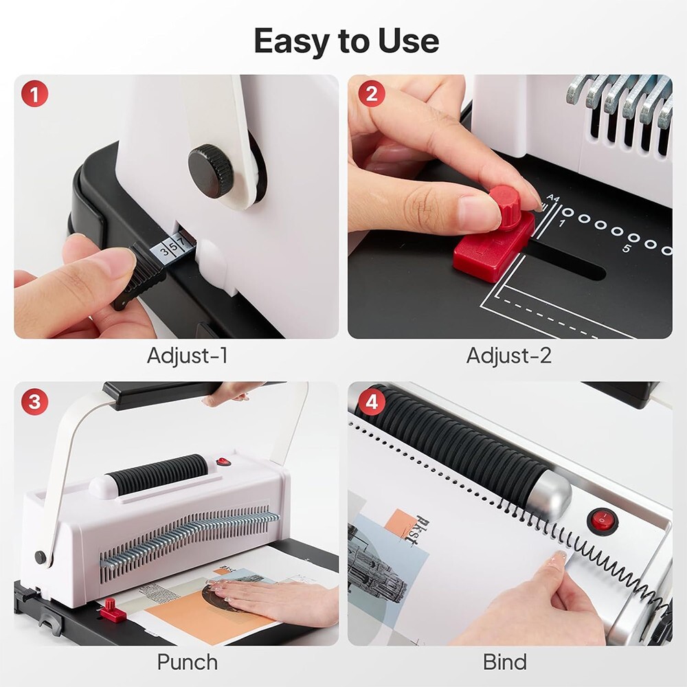 Coil Spiral Binding Machine Book Maker Electric Binding 100 Binding Spines