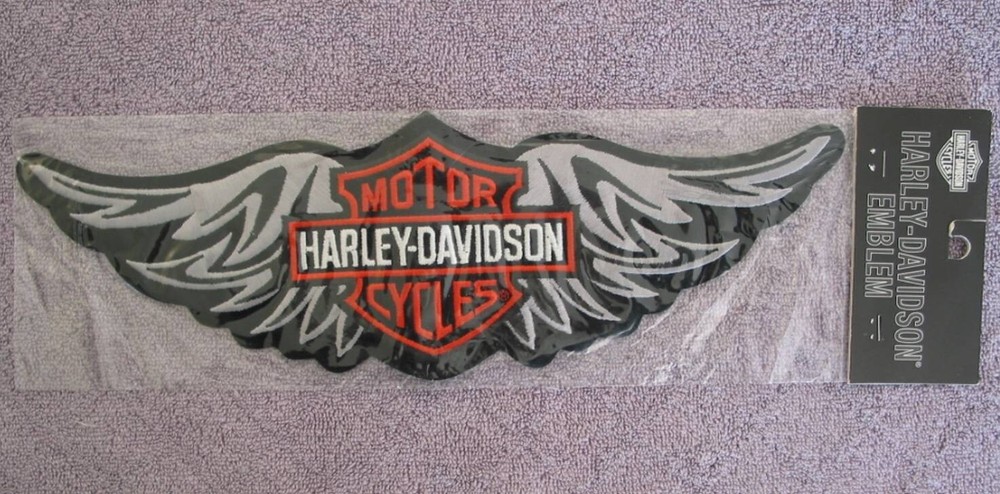Harley Davidson Grey & Orange Wings Emblem / Patch