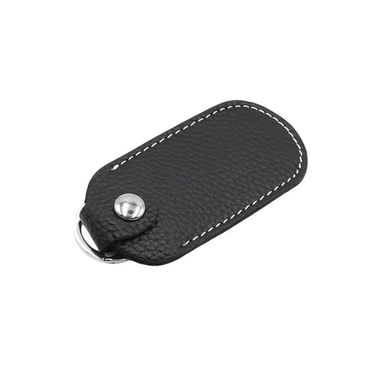 2x USB Flash Storage Case Protective Bag Portable Genuine Leather Key Ring