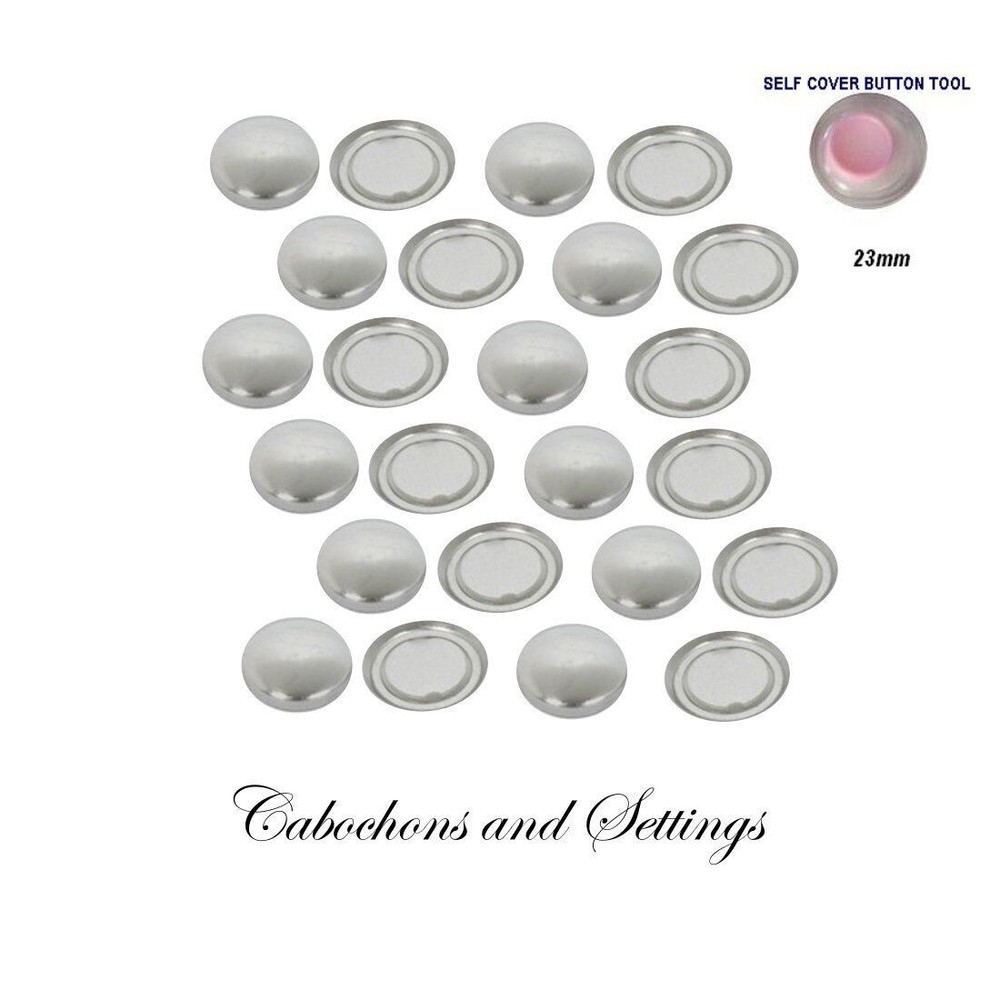 100 x 23mm Flatbacks - with Button Making Tool