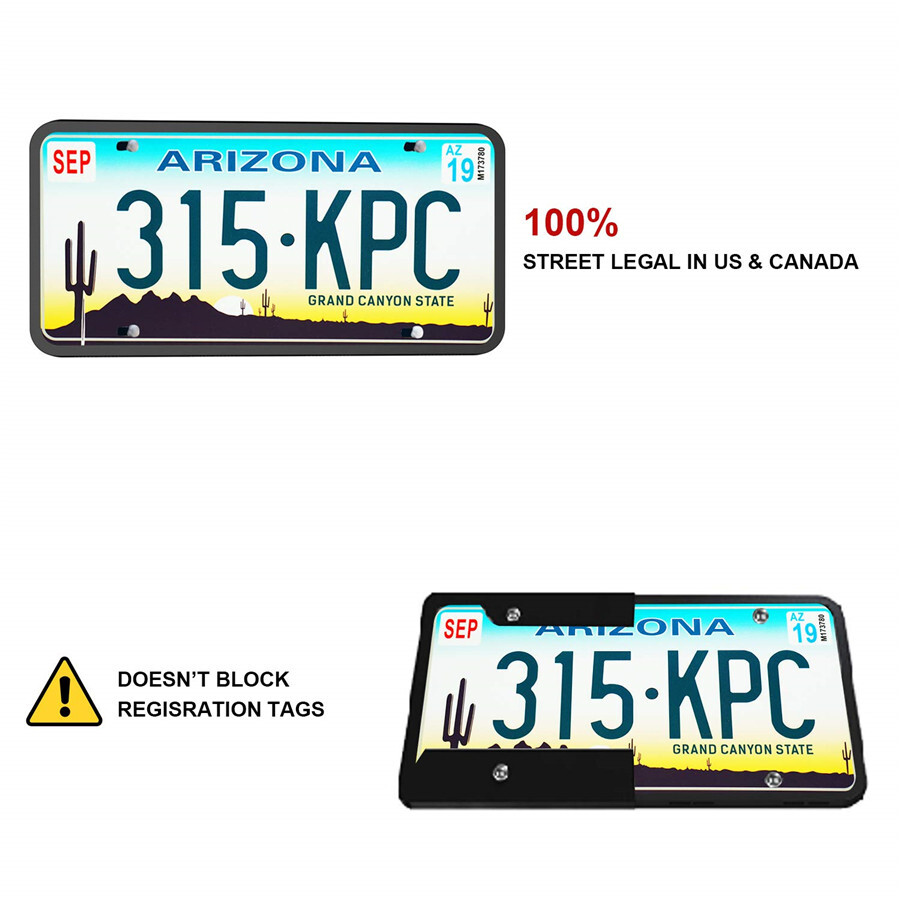 Car License Plate Frame Front Rear Holder Soft Silicone Rubber Black Accessories