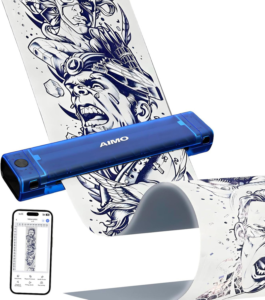 Aimo T08F Wireless Tattoo Stencil Printer - Bluetooth Tattoo Transfer Machine fo
