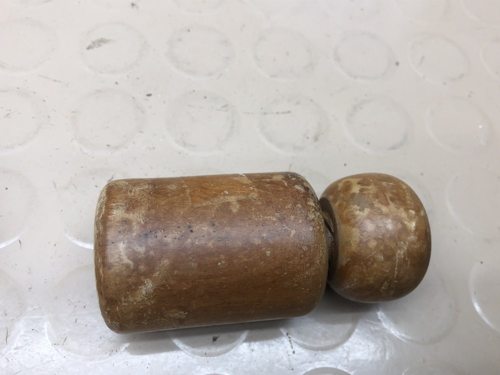 Vintage Mid Century Brown SOLID WOOD Twist Screw Nutcracker Tool