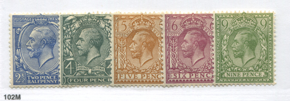 KGV 1924 various values to 9d mint o.g. hinged