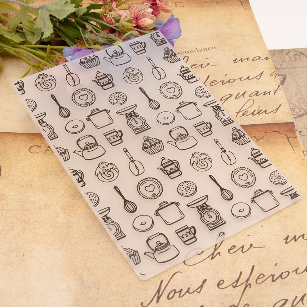 Baking Tools Background Texture 3D Plastic Embossing Folders for Card Making or