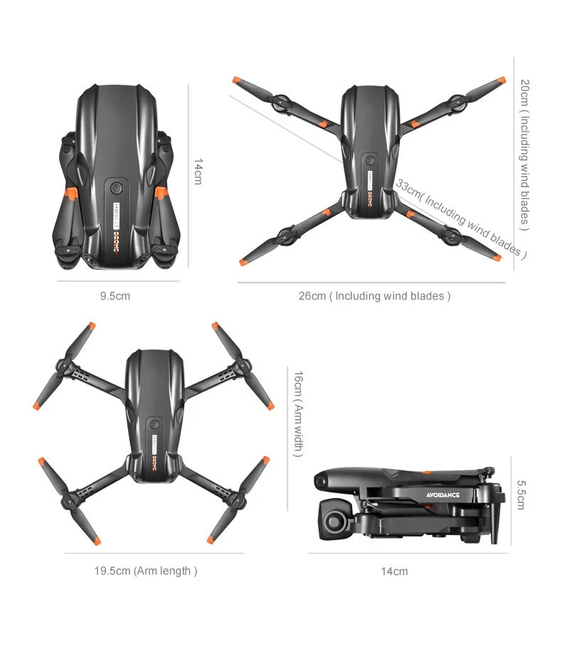 D3 RC Quadcopter Drone 4K WiFi FPV 3 Cameras Optical Flow Obstacle Avoidance
