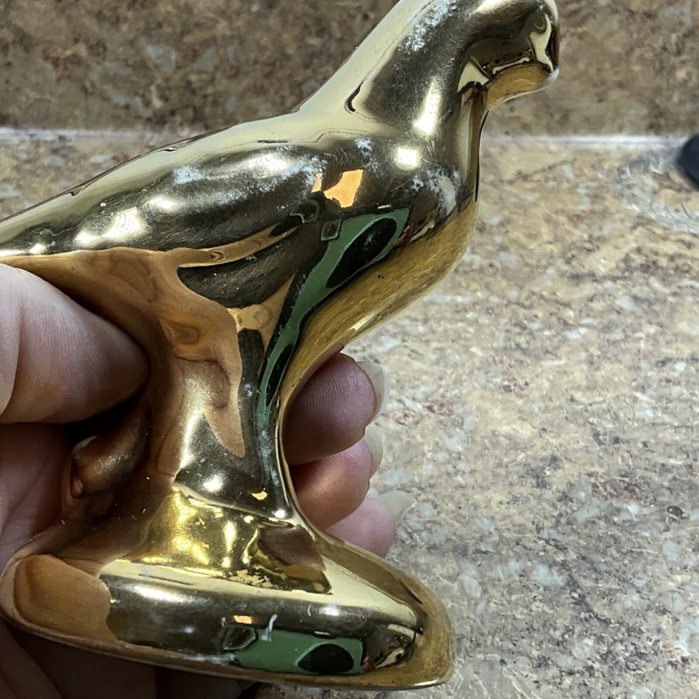 Vintage Ceramic Small Bird Figurine - Gold Nice