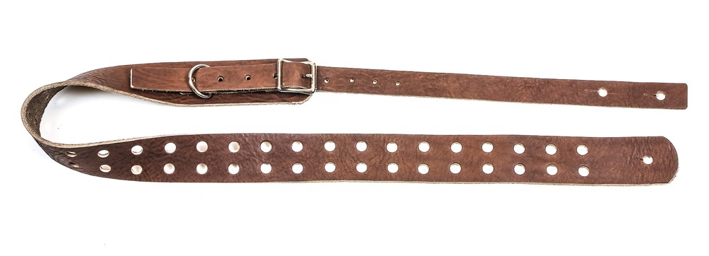 1 3/4" Dark Brown Saddle Double Hole Buckle Guitar Strap
