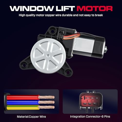 Front Driver Side Power Window Regulator with Motor (6 Front Driver With Motor