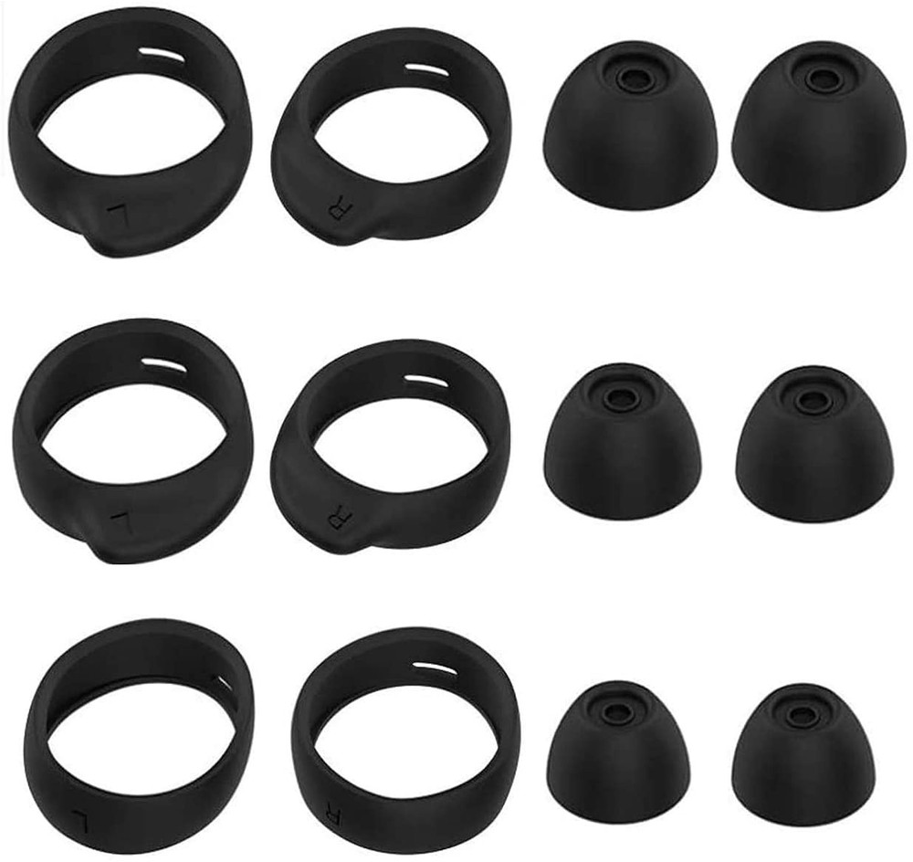 JNSA Replacement Wingtip and Ear Tip Set Compatible with S/M/L 3 Size, Black
