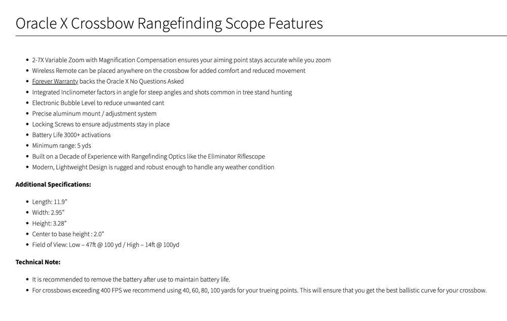 Burris Oracle X Digital Laser Rangefinding Crossbow Scope