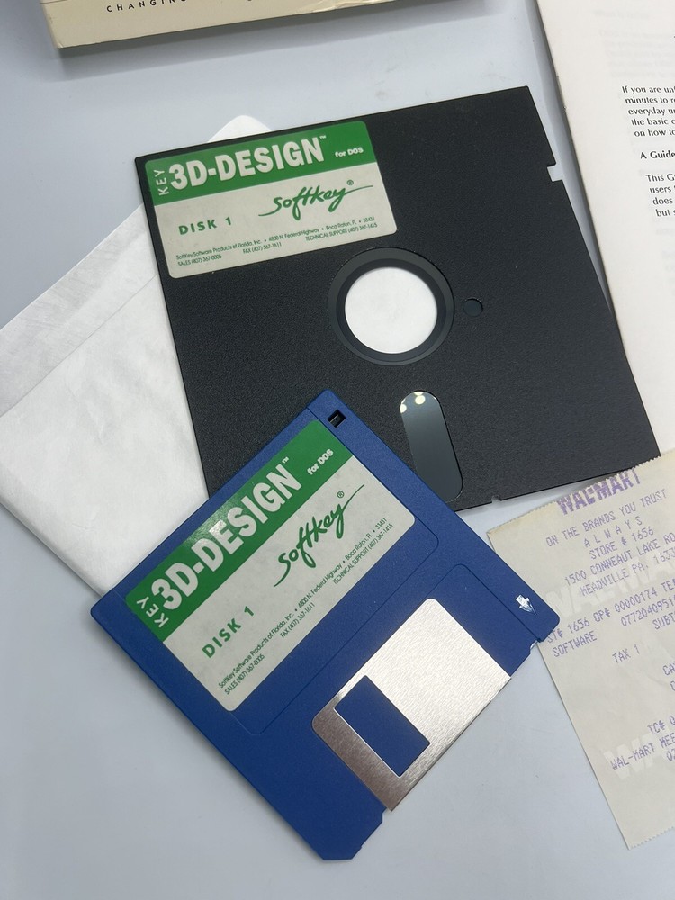 Vintage Key 3-D Design Softkey Software Version 1.0 IBM PC 90s