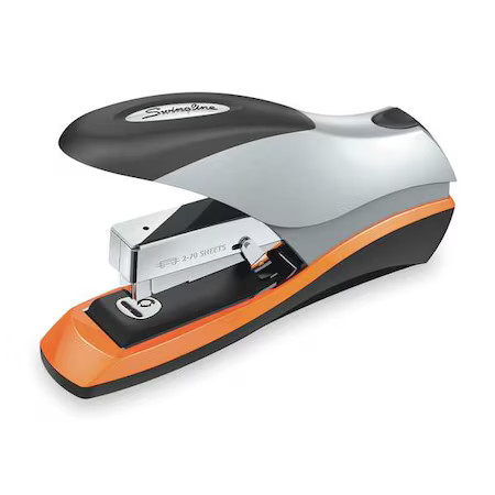 Swingline S7087875 Flat Clinch Stapler, 70 Sheet, Blk/Silver