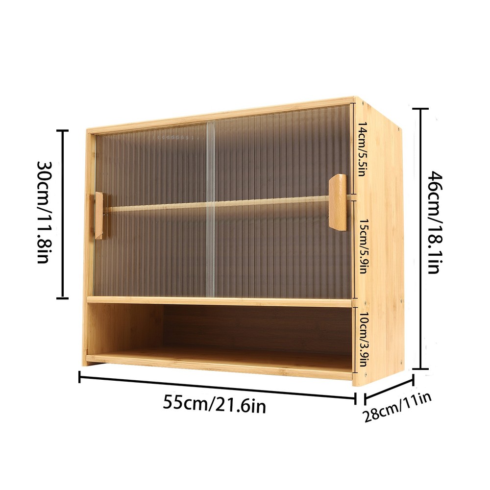 Stability & Solidity Kitchen Storage Stand Cupboard With Glass Door Sideboard