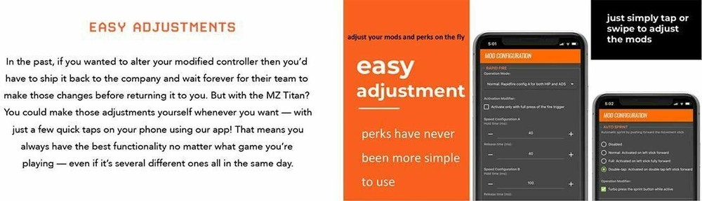 ModdedZone BLACK/BLACK Smart Rapid Fire Custom Modded Controller for PS5 FPS