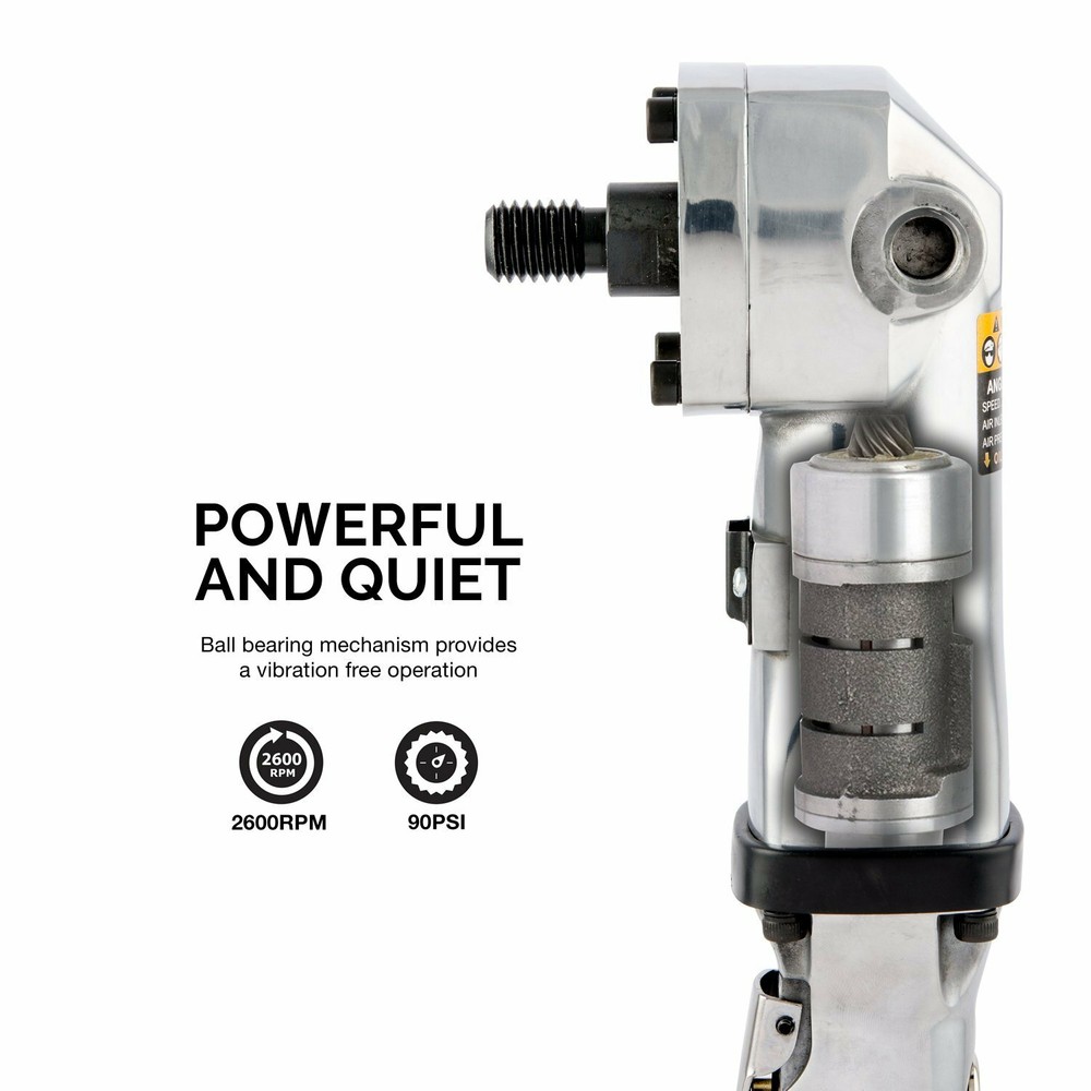 7" Stainless Pneumatic Air Angle Polisher Buffer Variable Speed 1,500-2,600 RPM
