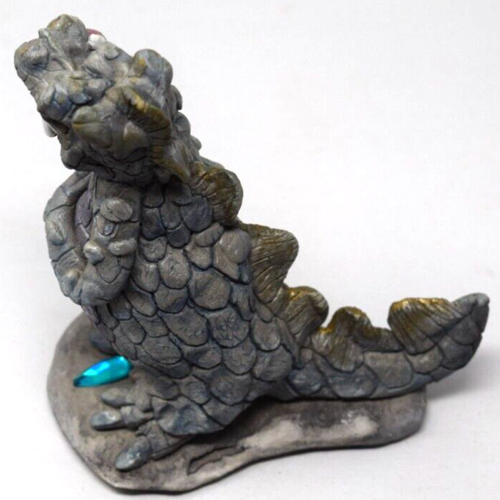 1992 Billy Dikeman Signed Dragon Figurine Gray