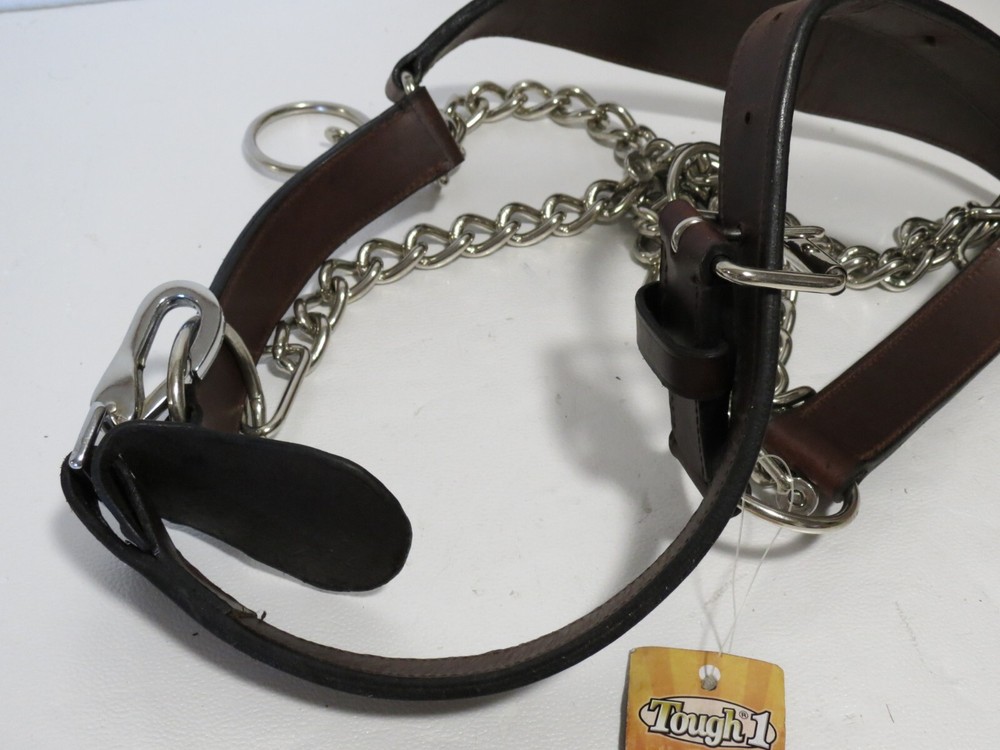 Leather Mule Halter with Draw Chain 44-2050-7-0