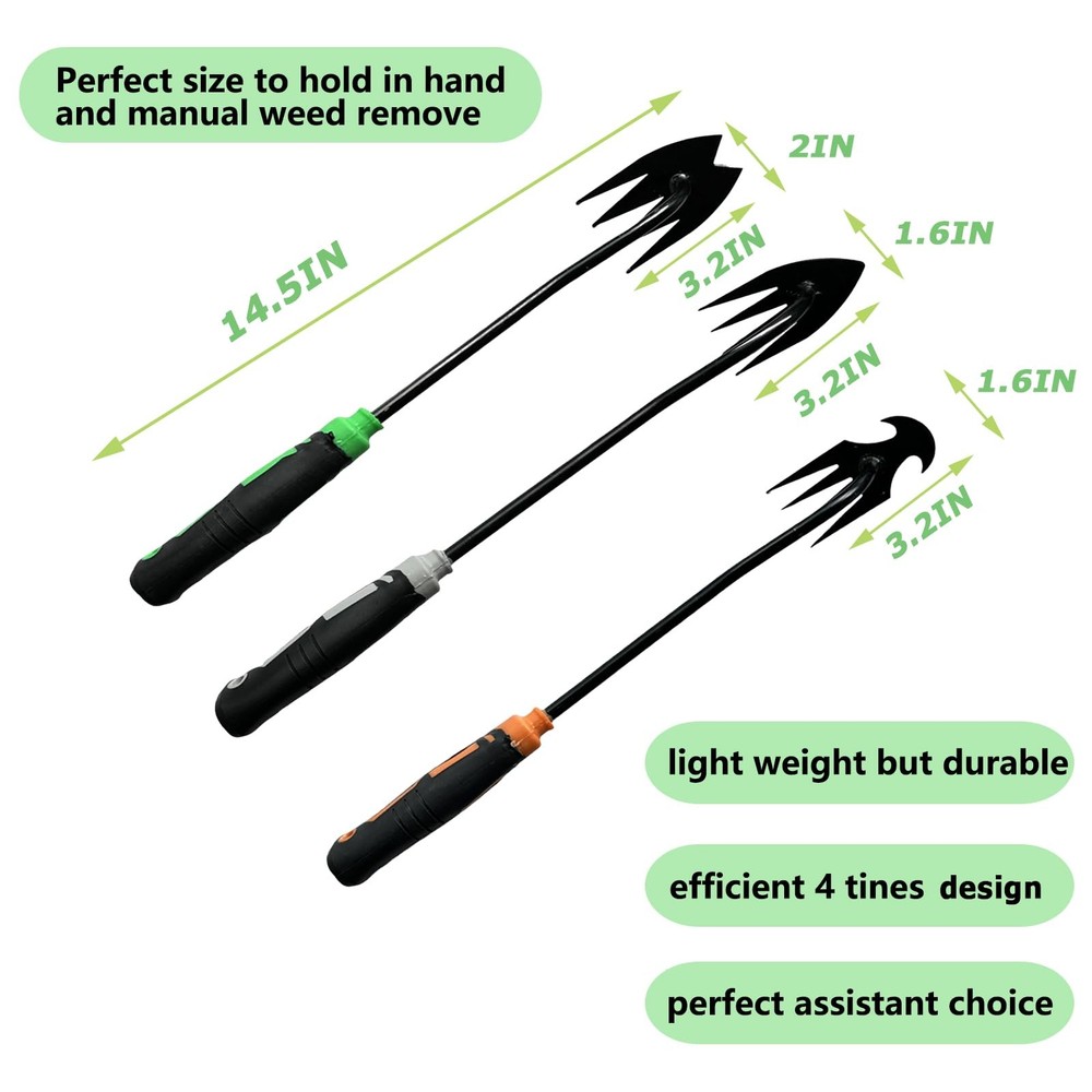 3Pcs Weed Puller Tool Garden Pulling Tool,Portable Weeder GGO111