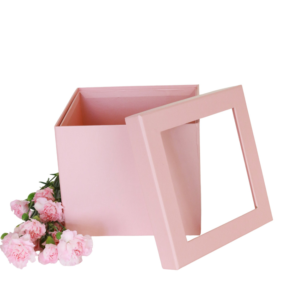 Double Layer Square Surprise Flower Box , 7.3"x 7.3"x 6.1", Various Colors |