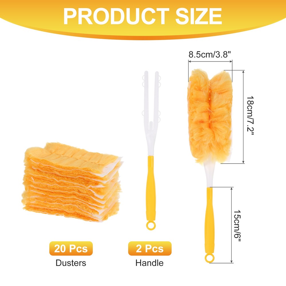 2 Count Yellow Handle Refill, with 20 Yellow Dusters