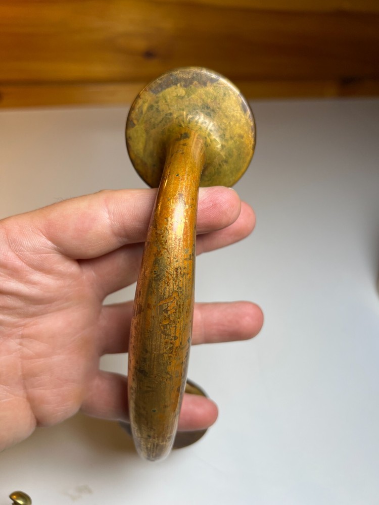 Large Heavy Duty Antique Brass Bronze Dummy Door Pull Pulls Handle Handles Set