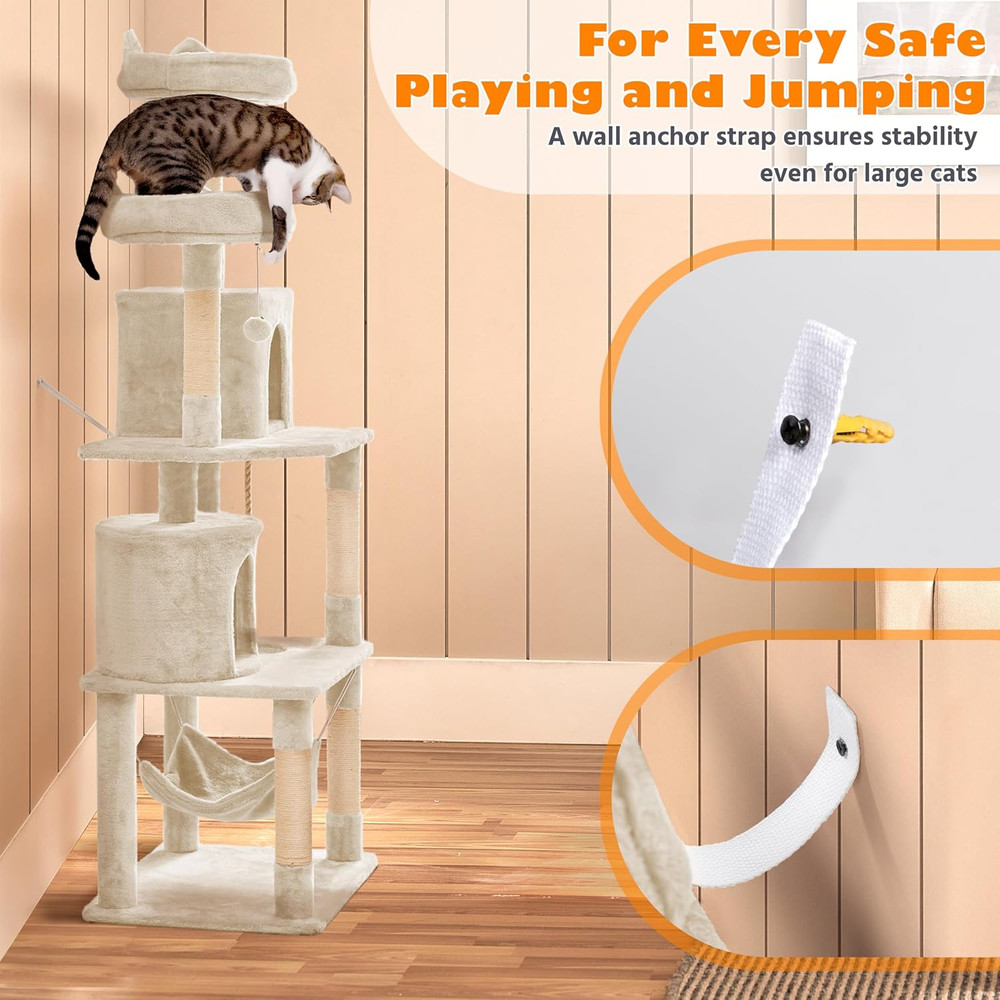70.5" Cat Tower with Condo & Padded Perches - Multi-Level Climbing Tree