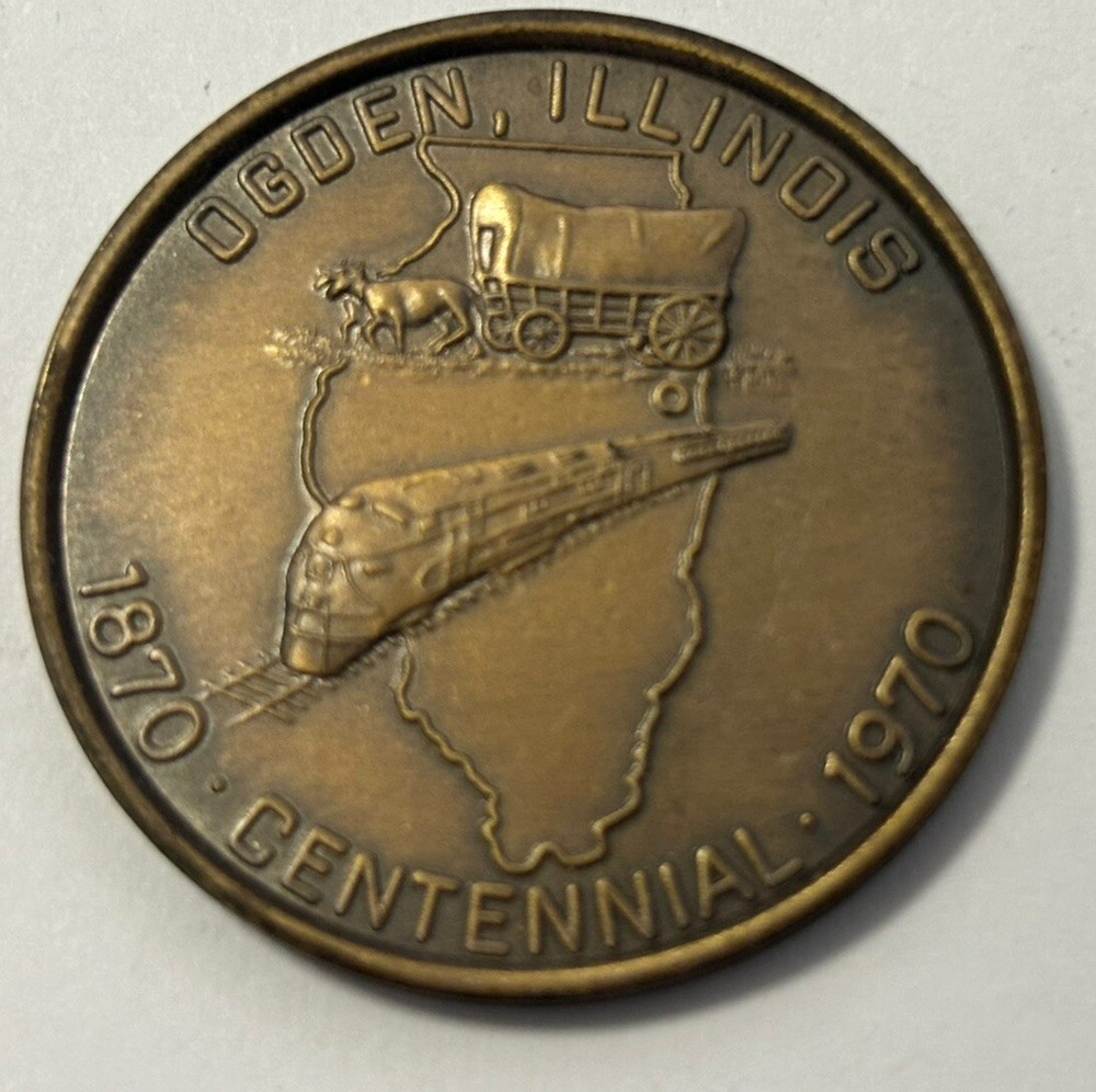 Ogden IL 1970 Centennial 1.5” Wide Commemorative Token