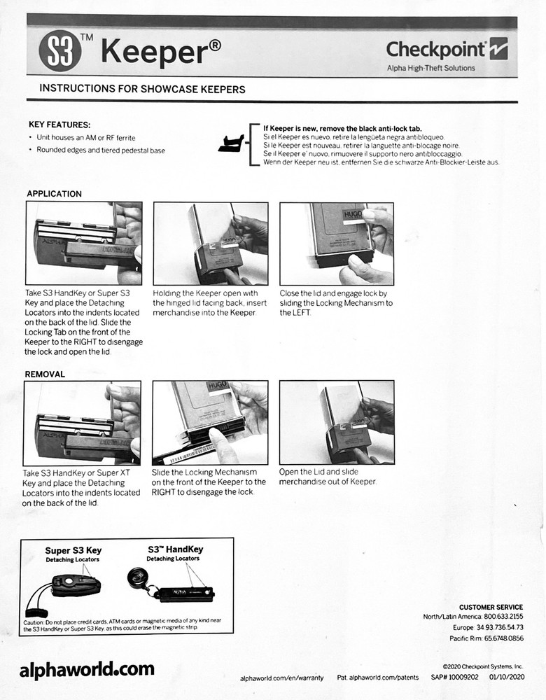 Alpha World Checkpoint S3 Showcase Keeper Security Display Case 20 Counts
