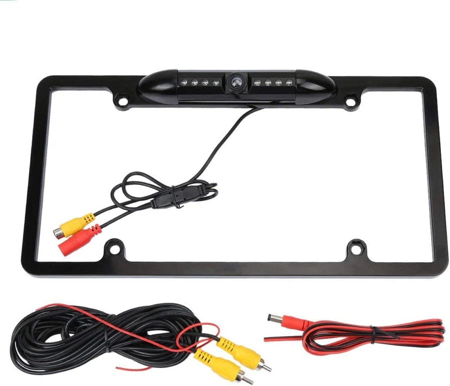 Absolute CAM2100B Black License Plate Backup Camera Front Rear View Reverse