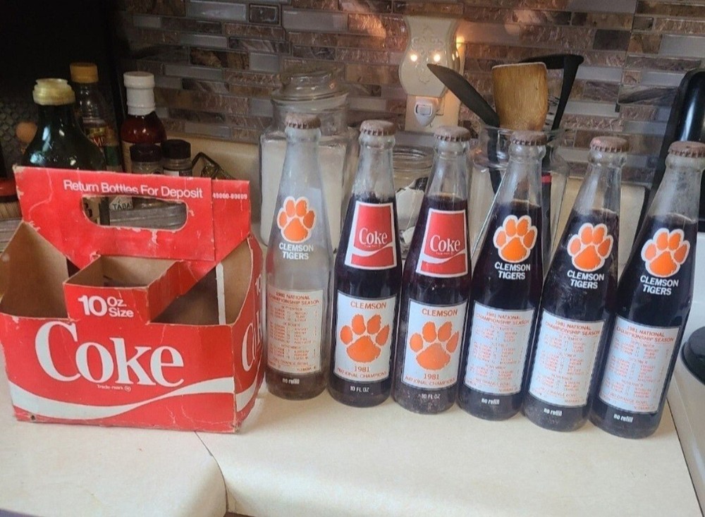 1981 SEC champs Clemson Tigers. 6 bottles, 5 full and 1 empty